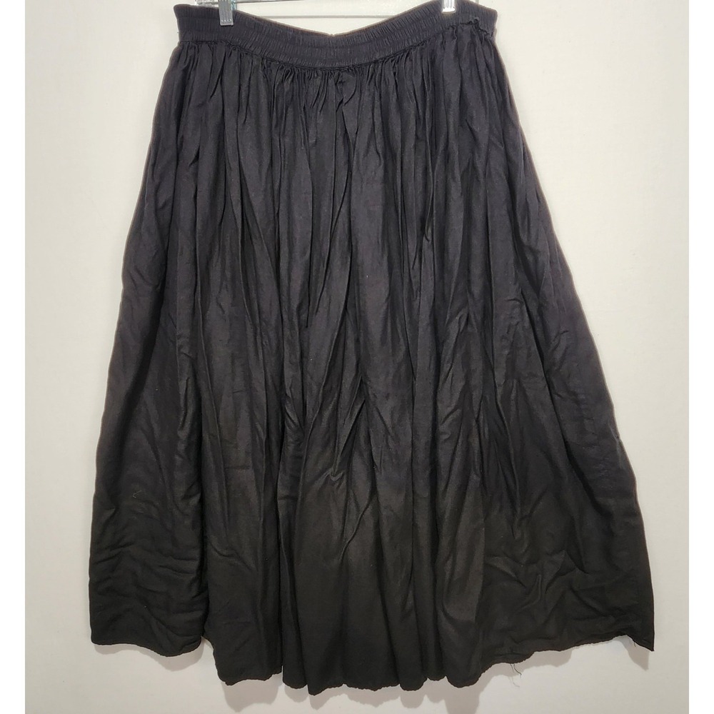 Tantrums Women's Vintage Dressy Flowy Black Skirt Size XL